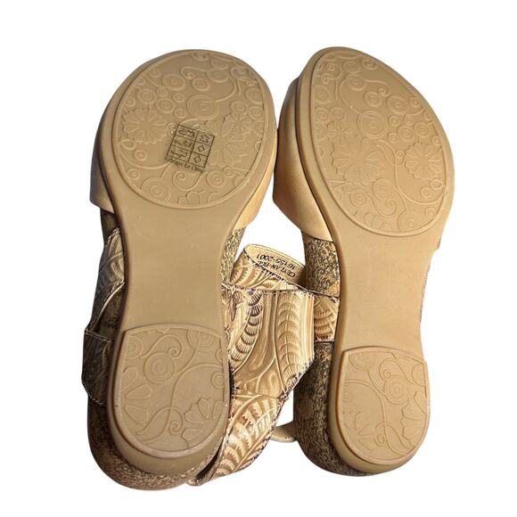 Spring Step L’Artiste Ceylan Embossed Leather Sandals Tan Beige EU 37 US 7 - Picture 7 of 10
